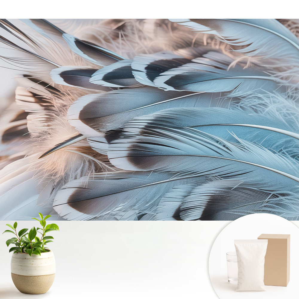Dekor tapéta Kék tollak harmonikus mintákkal