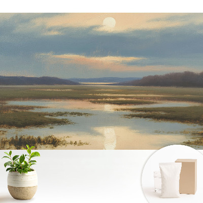 Tapéta Naplemente a mezők felett