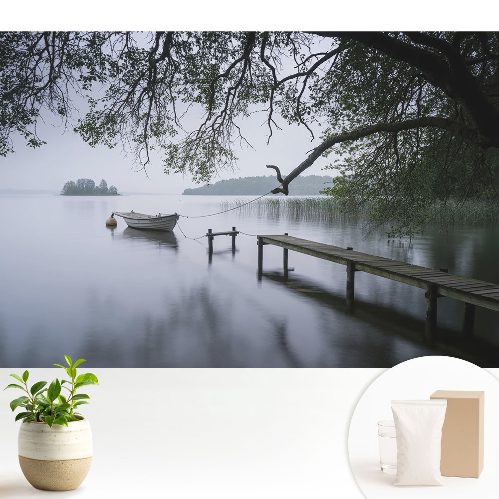 Modern tapéta Pihenés a tóparton a természet nyugalmában