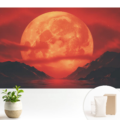 Dekor tapéta A hold a hegyek felett, intenzív színek