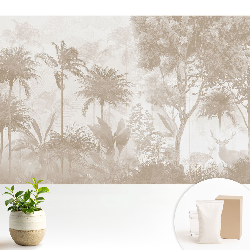 Tapéta Finom trópusi erdő szarvasokkal