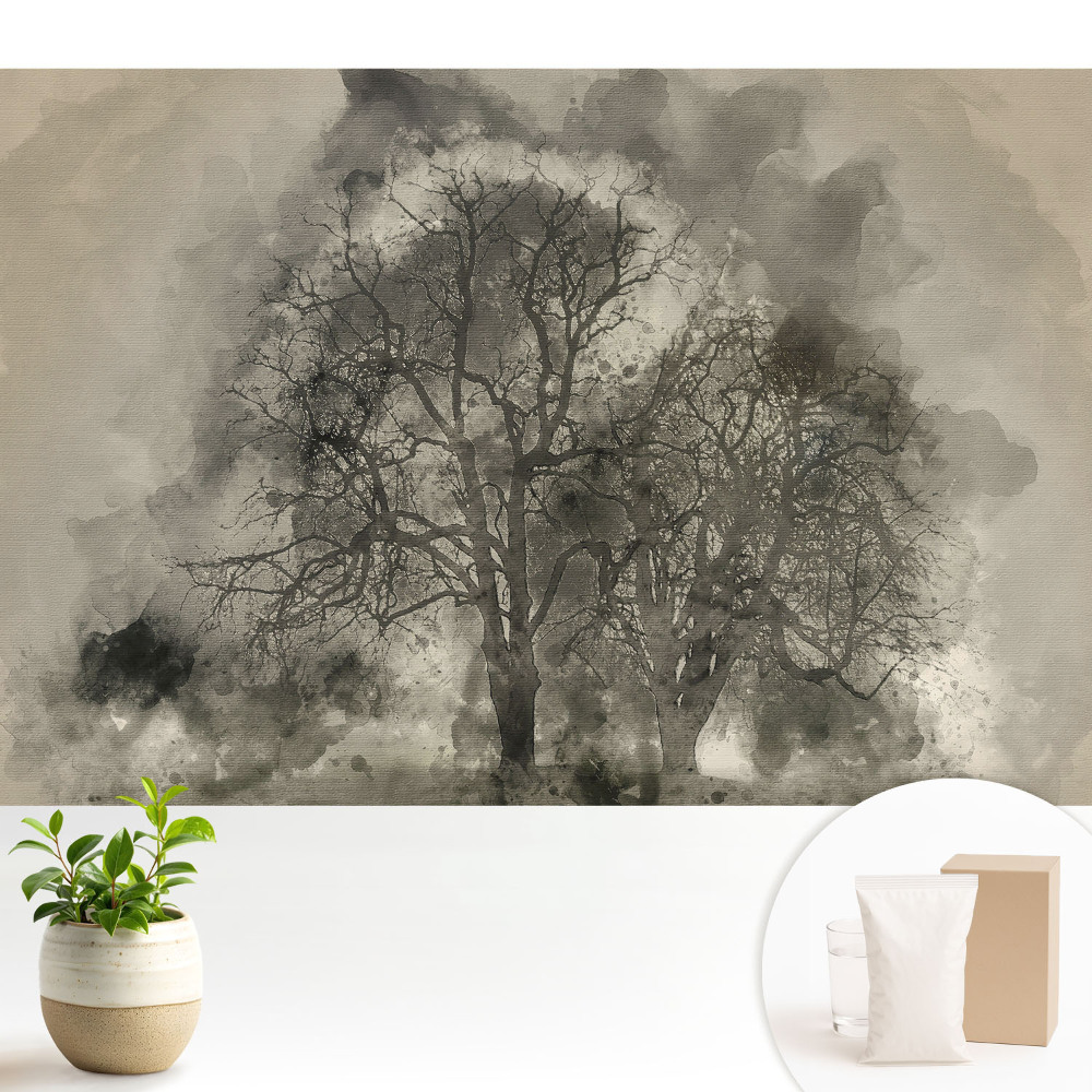 Dekor tapéta Ködös fák hangulatos akvarellek