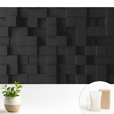 Tapéta Fekete kocka alakú alakzatok a falon