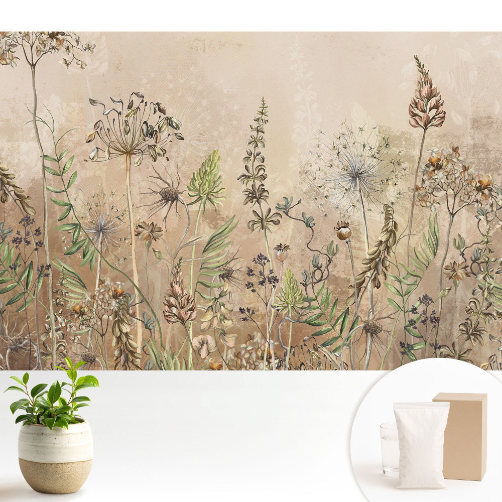 Modern tapéta Pasztell növényi motívumok