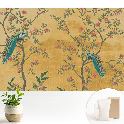 Tapéta Páva virágmotívumok