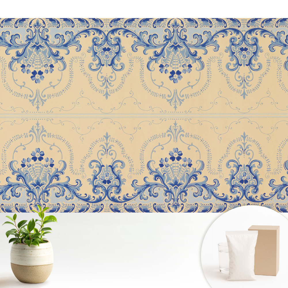 Modern tapéta Klasszikus díszítőminta, elegancia kék