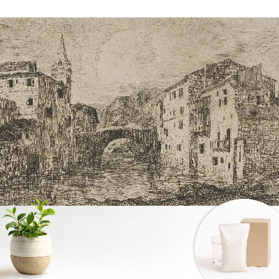 Tapéta Klasszikus épületek a folyó hídján.