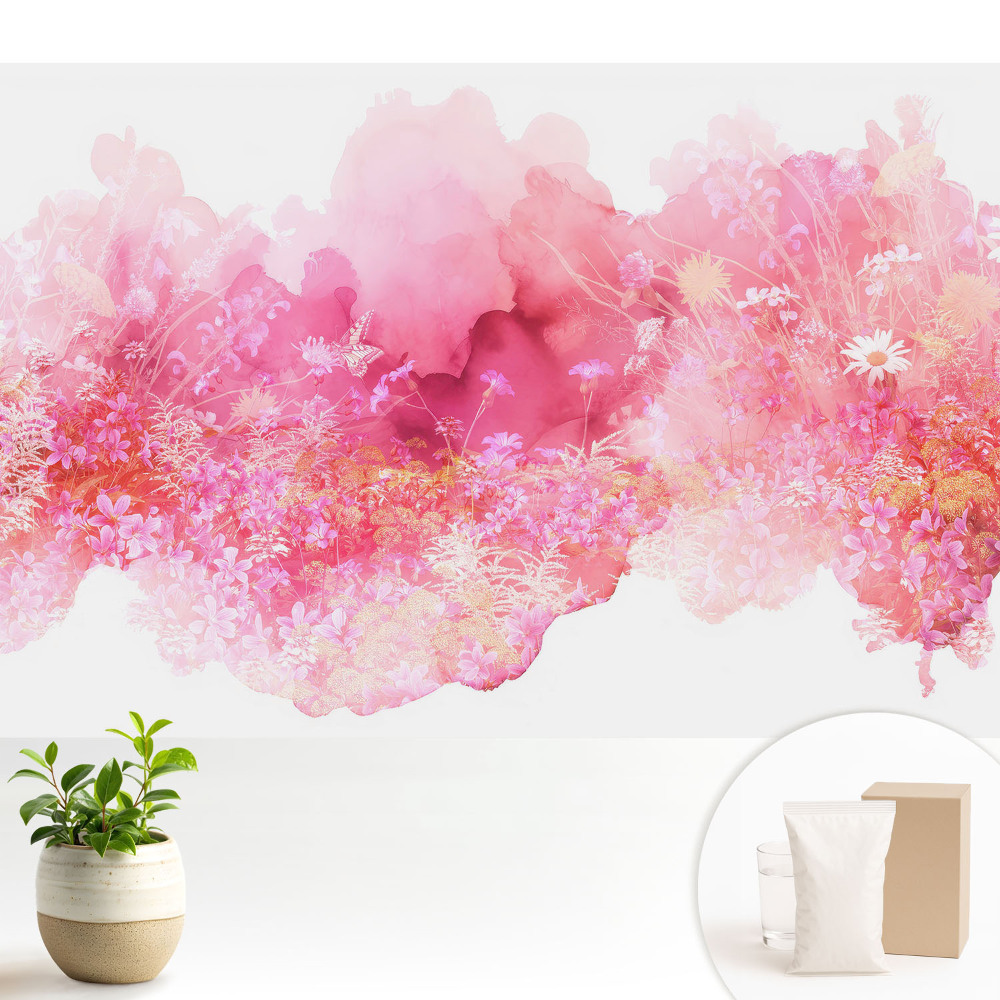 Dekor tapéta Rózsaszín virágos absztrakció
