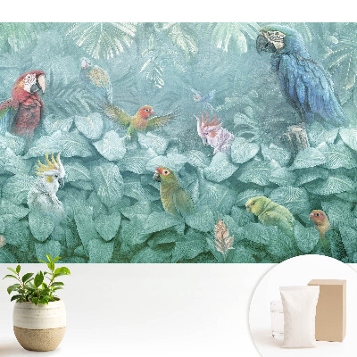 Tapéta Színes papagájok a trópusi dzsungelben