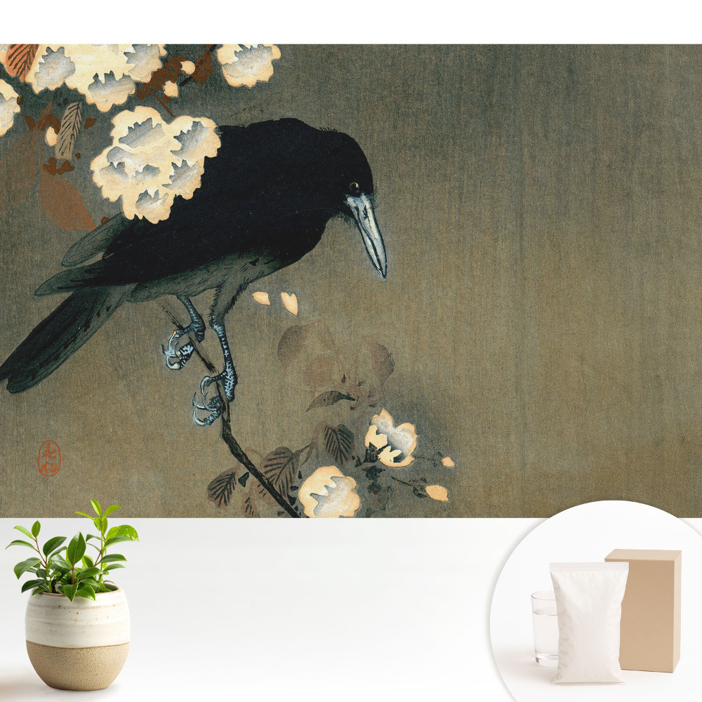 Tapéta Japán madár virágokban