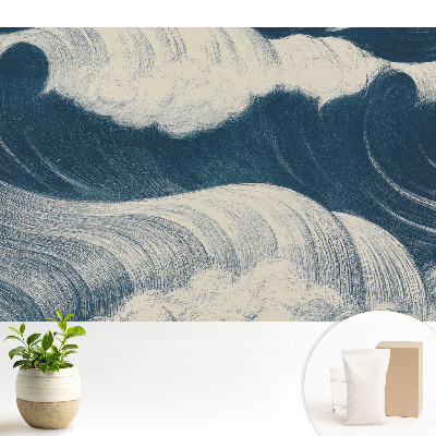 Dekor tapéta Hullámok sötétkék háttéren