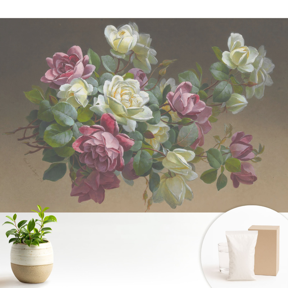 Dekor tapéta Romantikus virágok és levelek kompozíciója