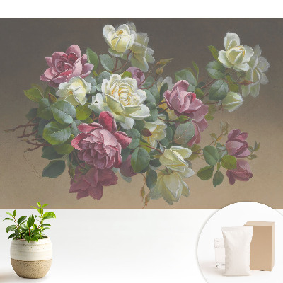 Dekor tapéta Romantikus virágok és levelek kompozíciója