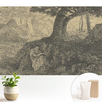 Modern tapéta Hangulatos táj olvasása egy fa alatt