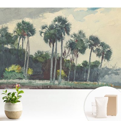 Tapéta Trópusi pálmafák akvarell stílusban