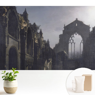 Egy építészetileg szimmetrikus gótikus rom