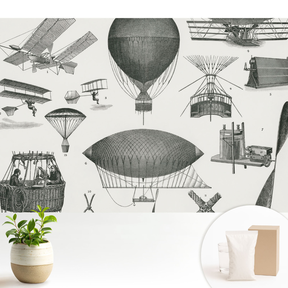 Modern tapéta Retro stílusú repülési találmányok
