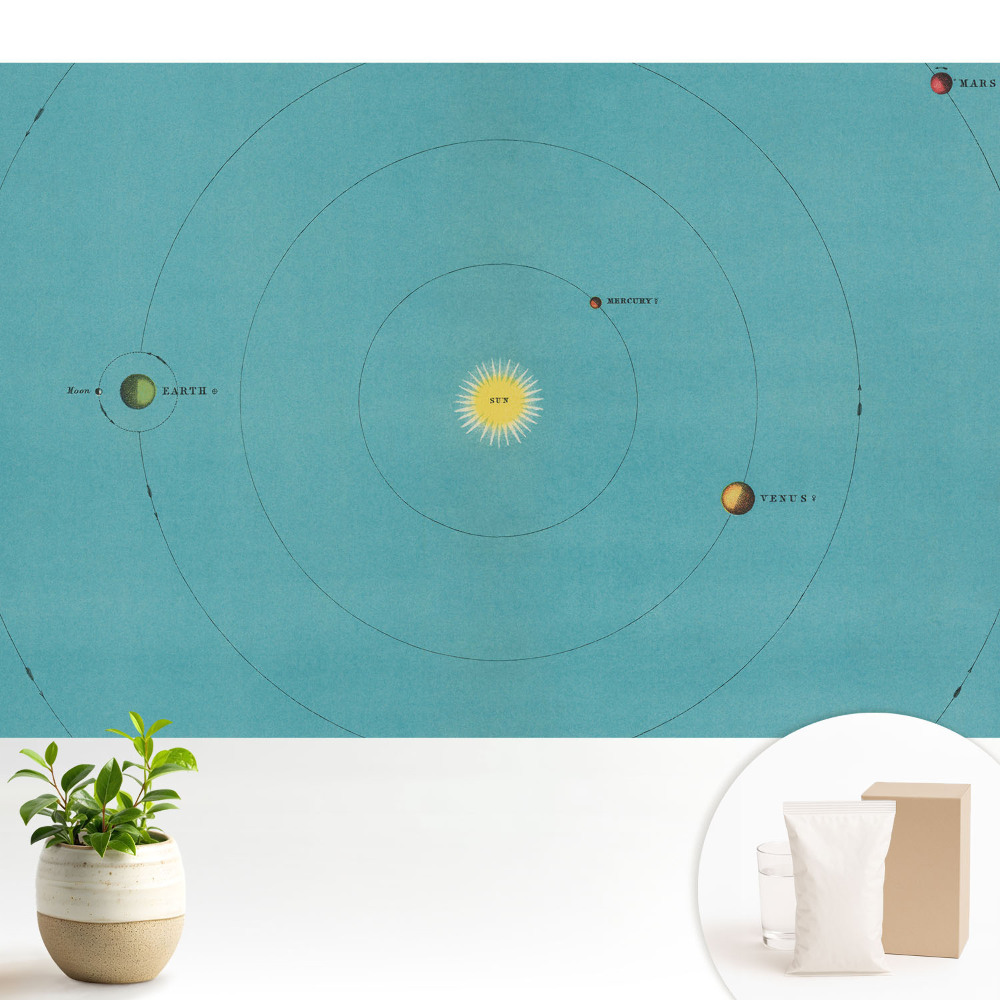 Modern tapéta Naprendszer retro harmonikus minta