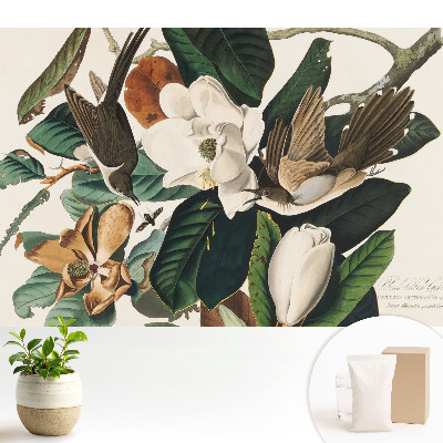 Dekor tapéta Magnóliák és madarak klasszikus harmóniában