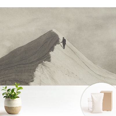 Dekor tapéta Hegycsúcs és magányos hegymászó