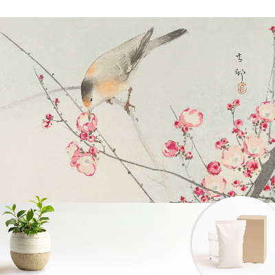 Tapéta Japán madár és virágok