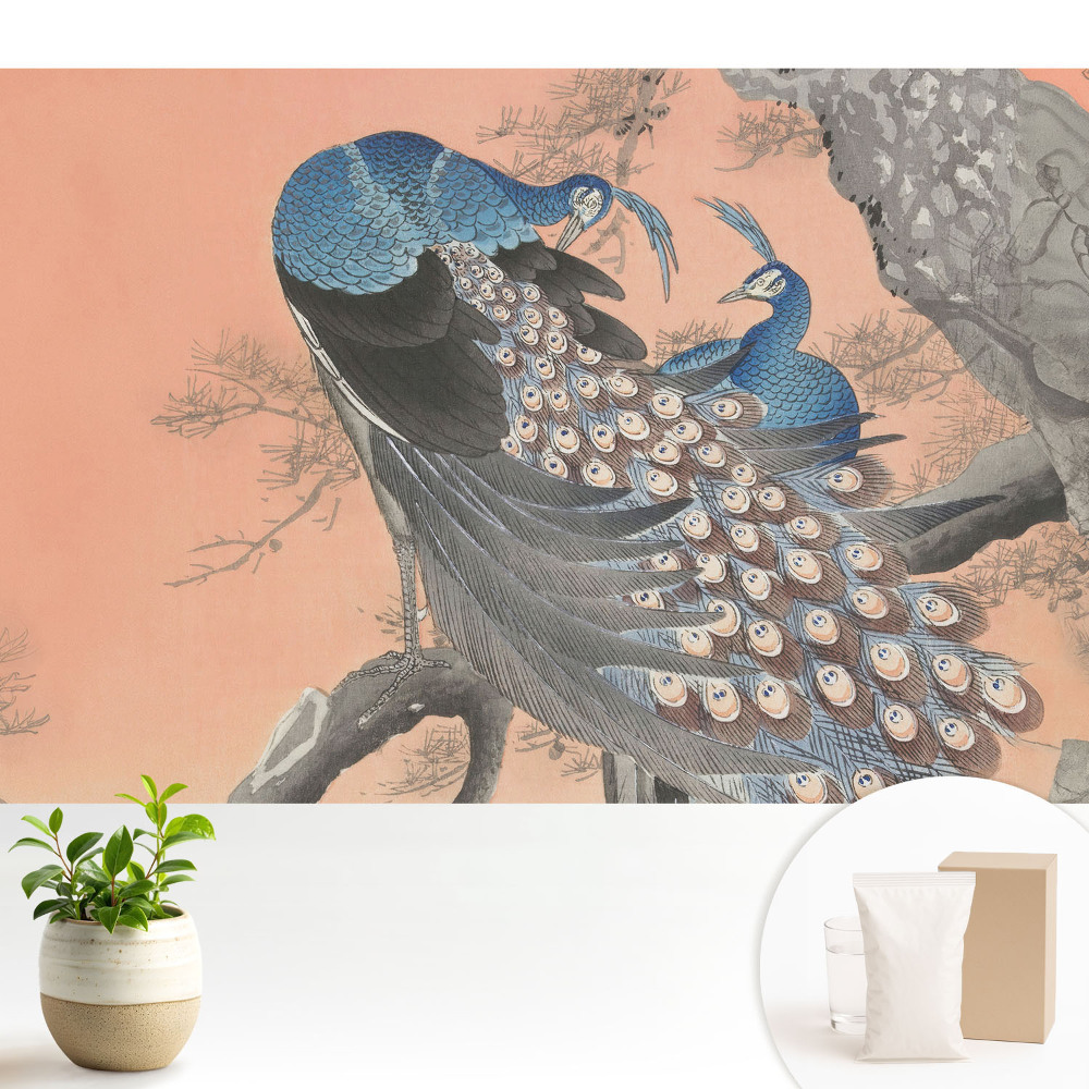 Dekor tapéta Pávák egy ágon klasszikus stílusban