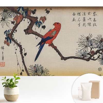 Modern tapéta Egy színes madár egy faágon