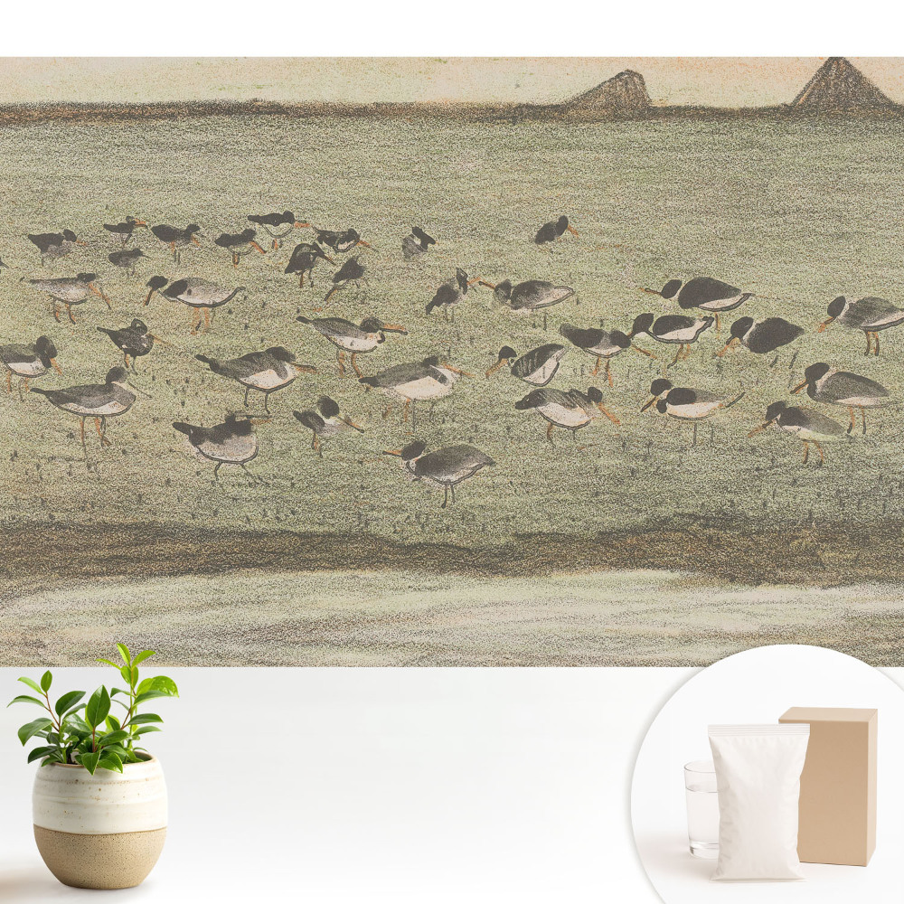 Tapéta Madarak a réten harmonikus kompozícióban