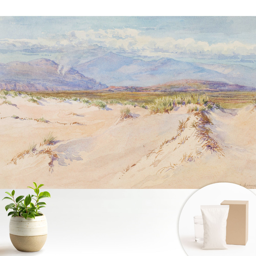 Modern tapéta Sivatagi táj távoli hegyekkel