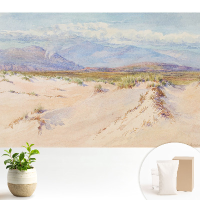 Modern tapéta Sivatagi táj távoli hegyekkel