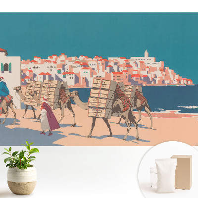 Modern tapéta Tevek tengerkaravánja illusztráció.