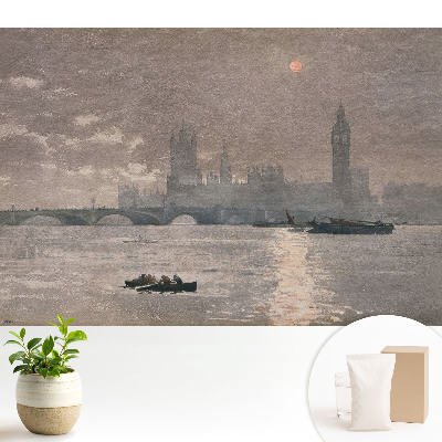 Modern tapéta Városi alkonyati folyó színes tükröződései