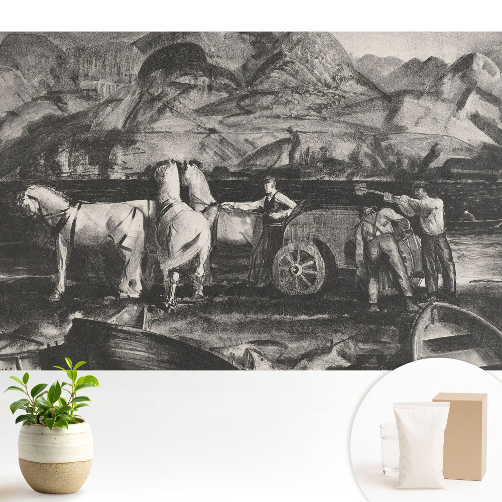 Modern tapéta Hegyi munka lovakkal