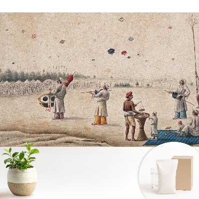 Tapéta Papírsárkányok történelmi háttér előtt