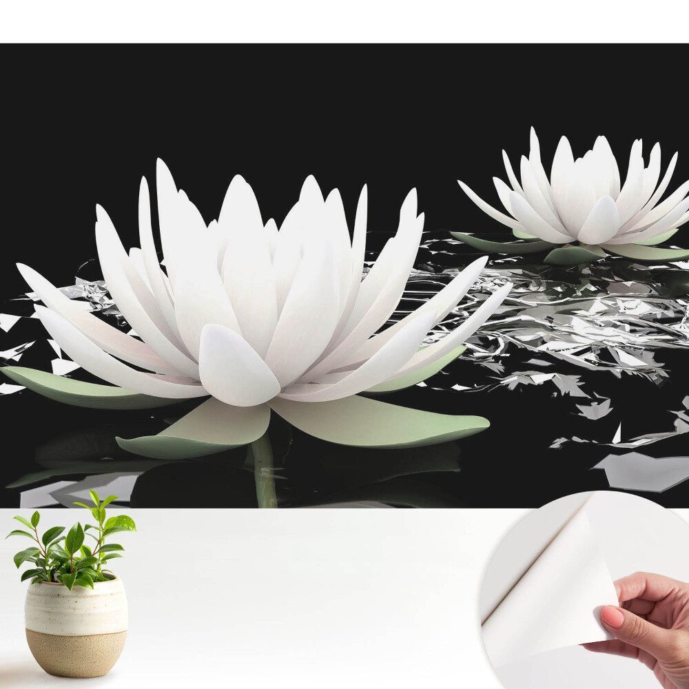 Modern tapéta Elegáns tavirózsák sötét háttér előtt