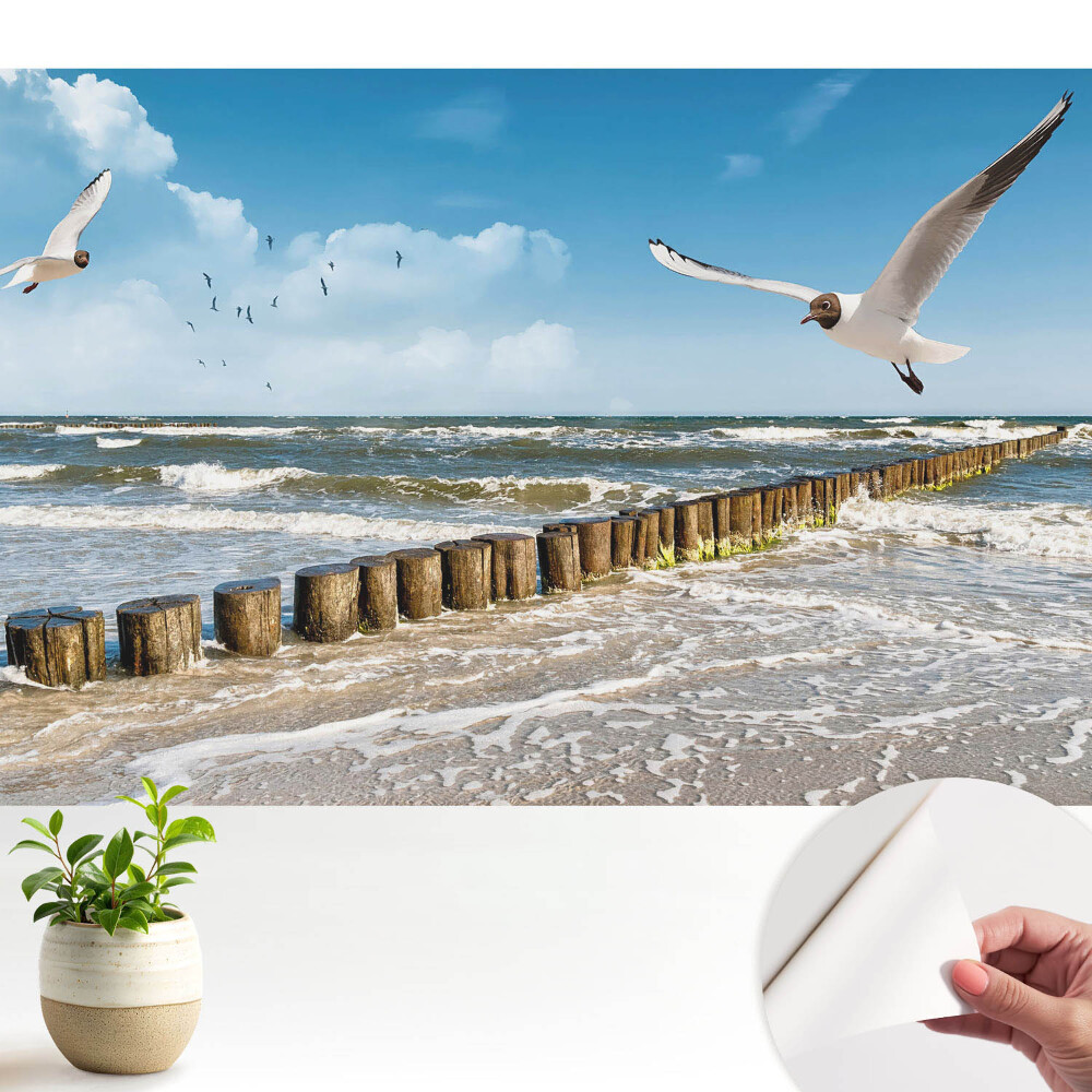 Modern tapéta Sirályok a tenger felett