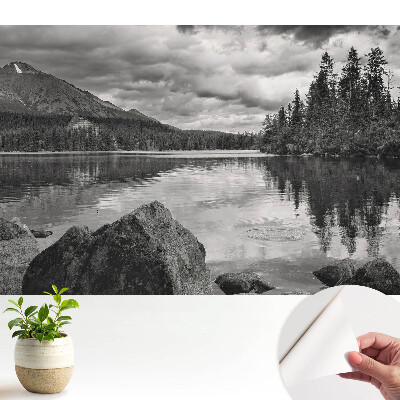 Öntapadós tapéta hegyi tájjal és tóval