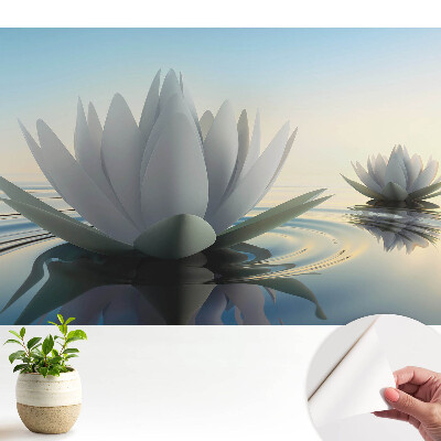 Öntapadó tapéta finom tavirózsákkal és vízi harmóniával