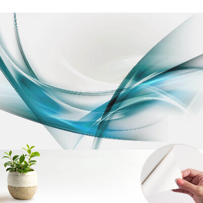 Tapéta absztrakt vonalakkal és kék árnyalatú hullámokkal