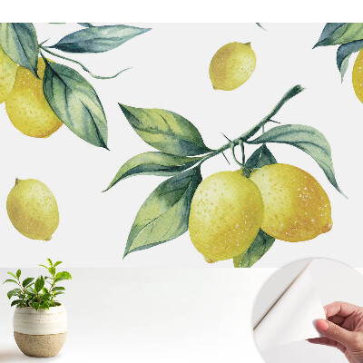 Modern tapéta citromos mintával lédús zöld színben