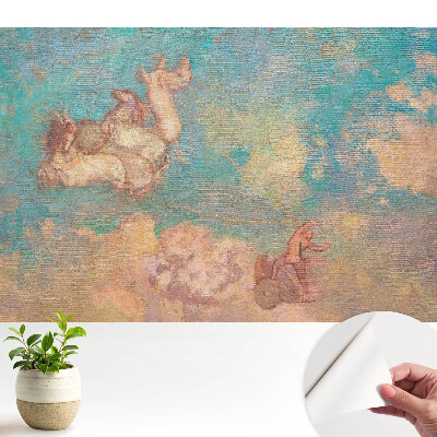 Dekor tapéta, díszes lovak mintával a felhők ellen