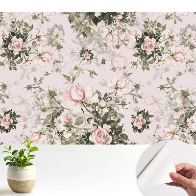 Dekor tapéta finom rózsamintával klasszikus kompozícióban