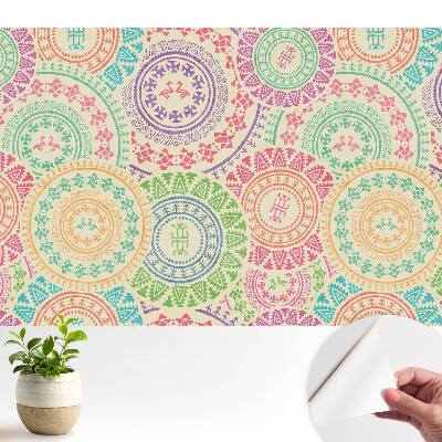 Öntapadós tapéta bohém mandalamintákkal pasztell színekben