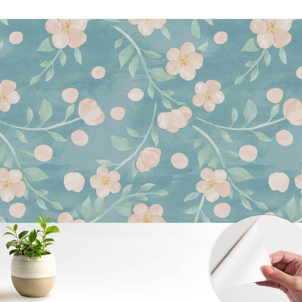 Modern tapéta Pasztell virágok és levelek