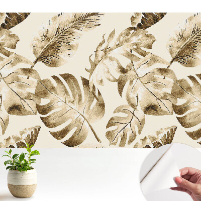 Tapéta trópusi levelekkel klasszikus mintában