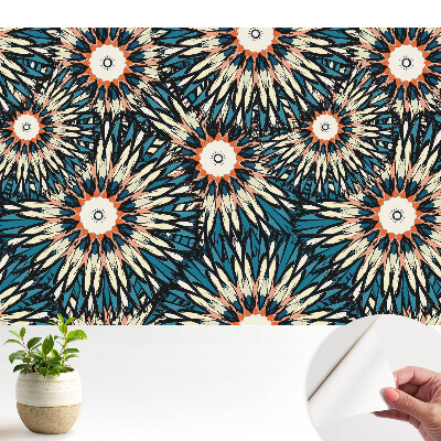 Dekor tapéta Energikus virágok ismételhető kompozícióban