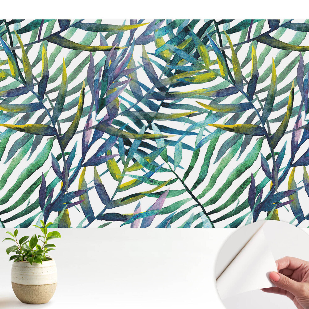 Öntapadó tapéta Trópusi akvarell levelek ismétlődő mintázat