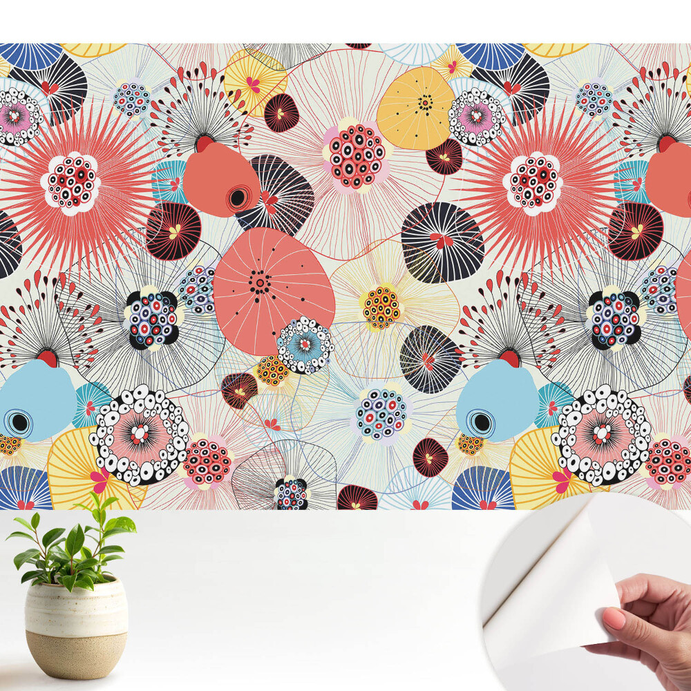 Öntapadós tapéta Virágmintás színek energiája