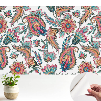 Öntapadós tapéta paisley mintás virág- és levélmotívummal