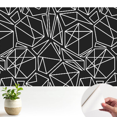Öntapadó tapéta geometriai mintákkal fekete háttéren